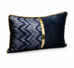 Funda de cojín decorativa negra de jacquard con patchwork y bordado, con cremallera - Product Image 2