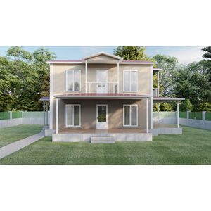 Casa Prefabricada de Dos Pisos con Paneles Sándwich, Diseño Moderno, Fácil Instalación, 155m², 3 Dormitorios, 2 Baños - Product Image 1