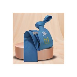 Corbata italiana con logotipo de fiesta IYI Amarillo Blanco Turquesa - Product Image 2