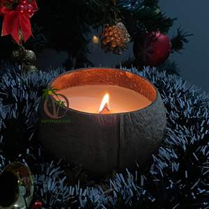 Decoración de lujo Vela de cáscara de coco personalizada de color simple Variedad de aromas Vela de coco Vela perfumada de cera de soja - Product Image 5