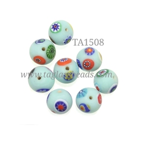 Low Price Stylish <b>Murano</b> Millefiori <b>Glass</b> <b>Beads</b> for Crafting German <b>Murano</b> Millefiori <b>Glass</b> Handmade 13mm Ready to Ship - Product Image 5
