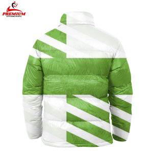 Veste d'hiver personnalisable de créateur pour hommes capuche brillante à bulles grande taille rembourrée pour l'extérieur fermeture à glissière réversible - Product Image 6