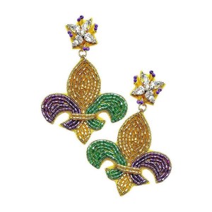 Pendientes de cuentas hechos a mano Mardi Gras Festval, joyería de cuentas personalizada, pendientes de cuentas al por mayor para mujeres y niñas de la India - Product Image 4