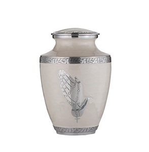 Urna moderna de cremación blanca Perla (manos rezando) | Urna conmemorativa de cenizas humanas para adultos, entierro, funeral | 200 pulgadas cúbicas para adultos - Product Image 6