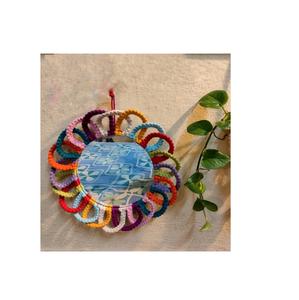 Espejo montado en la pared de macramé de hermoso diseño, recién llegado, acabado Natural, decoración navideña, fantástico y multicolor - Product Image 1