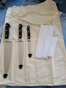 Ensemble de couteaux de cuisine professionnels 3 pièces personnalisés faits à la main ensemble de couteaux de chef noir/acier inoxydable pleine soie de haute qualité. - Product Image 4