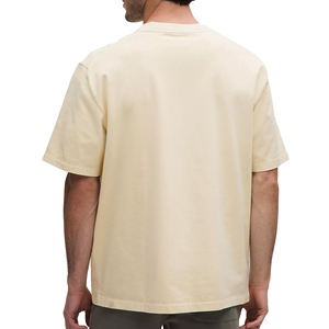 T-shirt personnalisable en jersey de coton épais délavé à manches courtes, coupe décontractée à épaules tombantes, grande taille pour homme, haute qualité - Product Image 5