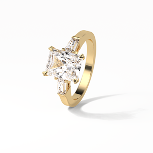 Anillo de compromiso de moissanita incolora radiante de corte radiante de 2,30 quilates Anillo de boda de oro de 14 quilates Anillo de moissanita incoloro - Product Image 6