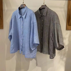 Jemio เสื้อลายตารางทรงหลวมมีกระดุมด้านหลังสไตล์เกาหลีสำหรับสตรีผ้าลินิน100% และทอลายสก๊อตสำหรับฤดูร้อนฤดูใบไม้ร่วง - Product Image 6