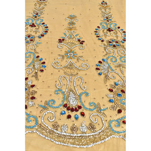 La mayoría de la venta de tela de lujo para vestidos de mujer y vestidos de boda vestido de fiesta tela con cuentas de la India - Product Image 6