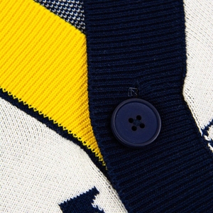 Cárdigan personalizado NC A & T Aggies HBCU para hombre blanco y azul marino con cierre de botón - Product Image 6