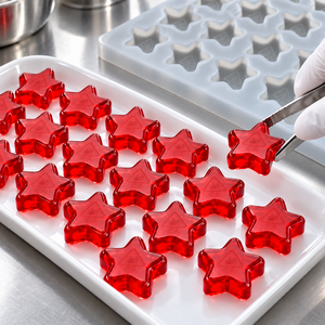 Molde de silicona en forma de estrella para gomitas: Media hoja de molde vectorial para lotes de dulces de frutas, llenado manual y pruebas de recetas de repostería - Product Image 6