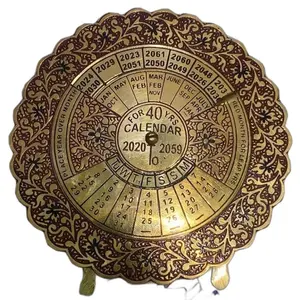 Calendrier en laiton porte-clés porte-clés porte-clés en laiton élégant pour cadeau porte-clés brillant poche taille calendrier en laiton au prix de gros - Product Image 2