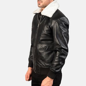Blouson d'aviateur d'automne à séchage rapide écologique et coupe-vent personnalisé pour hommes doublure en fausse fourrure en coton à manches longues en toile décontractée pour - Product Image 5