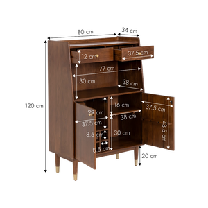 Aparador alto de madera de acacia Emiel - Product Image 5