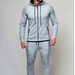 Trajes de chándal para hombre, 2 unidades/juego de chándal para hombre, traje de primavera simple plisado CON CAPUCHA DE Color sólido para uso diario, chándal para hombre - Product Image 1