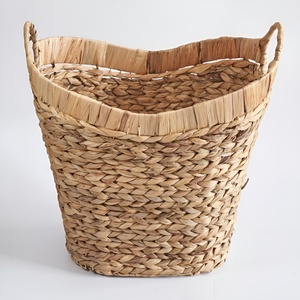 Panier de rangement en jacinthe d'eau tressée pour linge, fabrication usine - Product Image 5