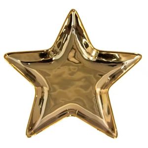 Plato y bandeja en forma de estrella de diseño de metal de aluminio de diseño clásico al por mayor, color de latón, acabado en color dorado - Product Image 1