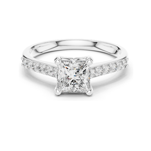 แหวนเพชรทรงปรินเซสคัท 0.24 กะรัต ความสะอาดระดับ VVS-VS สี EF ทอง 18KT, 14KT, 10KT และเงิน 925  ทองชมพู, ทองเหลือง, ทองขาว - Product Image 1