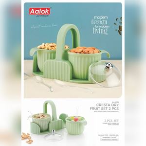 Durable Aalok Cresta dry fruit <b>box</b> 1000g 4 compartment plastic <b>kitchen</b> organizer condiment container set - Product Image 6