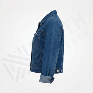 Veste en jean décontractée personnalisée pour hommes, grandes tailles, 100% coton, option logo sur le devant, respirante, veste d'hiver - Product Image 3