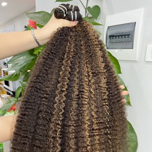 Extensions de cheveux humains vietnamiens 100% vierges, double tirage, couleur piano, texture Yaki, cuticules alignées, Mic Hair Company 100g - Product Image 1