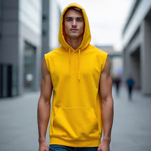 Entraînement Muscle Fit débardeur à capuche hommes athlétique sans manches Singlet capuche hommes Gym Fitness pull sans manches débardeur hommes - Product Image 1