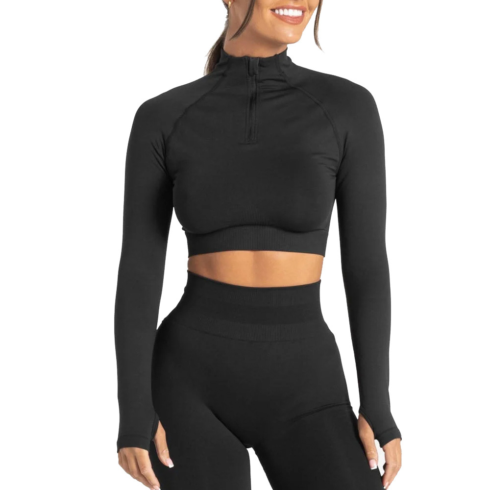 High Quality Fitness Crop Top Breathable Yoga Gym Tops with High Elasticity Short Length Sports Top with Front Logo