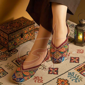 Suministro Directo de Fábrica, Khussa para Mujer, Personalizado, Antideslizante, Parte Superior de Cuero Sintético, Suela Antideslizante, Diseño de Moda de Alta Calidad - Product Image 2