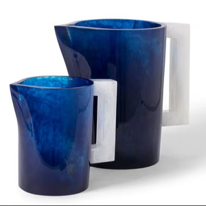 Handmade Resin Decorative Water <b>Pitcher</b> with Handle Eco-Friendly Dishwasher Safe for Serving Wine and Water - Product Image 1