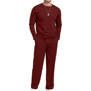 Conjunto informal de 2 piezas para hombre, Sudadera con cuello redondo, chándal y pantalones de chándal, conjunto de chándal - Product Image 1
