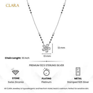 Achetez un Mangalsutra en argent pur avec motif floral, perles de diamant et de perles d'or, un bijou ethnique religieux, un cadeau parfait pour votre femme - Product Image 6