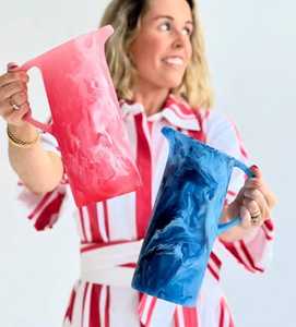 Western Style Handmade Resin Jug Decorative Water Pitcher Drinkware <b>Mugs</b> Unique Swirl Resin Drinking Jug Table Decor Kitchenware - Product Image 1