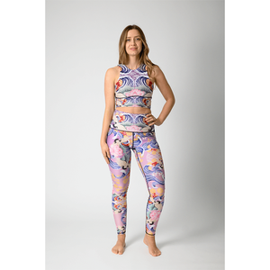 Conjunto de Yoga con estampado de jardín de agua Zen para mujer de calidad superior OEM, conjunto de 2 piezas para mujer, mallas de cintura alta transpirables y que absorben el sudor - Product Image 1