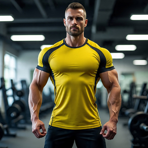 เสื้อยืดออกกำลังกายสำหรับผู้ชายเสื้อยืดสำหรับออกกำลังกายเพาะกายฟิตเนส - Product Image 5