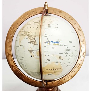 Wholesale Vintage Brass Antique World Globe With Stand Rotating Educational Display Gift For Home Office & Study Decor - Product Image 3