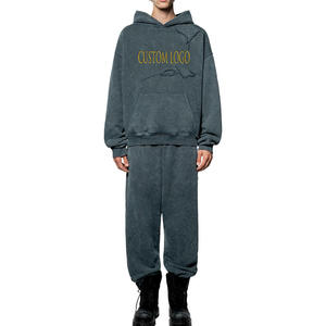 Sweat-shirt à capuche surdimensionné en coton 100% avec logo personnalisé, lavage à l'eau, taille plus, en molleton épais, lavage à l'acide - Product Image 6