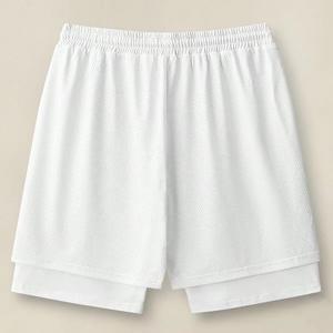 Men's Double Layer Mesh/Polyester Breathable Eco-Friendly Quick Dry Waterproof Anti-Wrinkle Baseball Shorts Pockets Mid Waist - Product Image 2