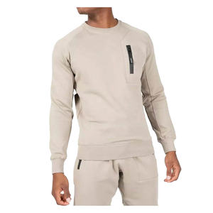Chándal personalizado de algodón de color liso para hombre, sudadera con pantalones para correr, ropa deportiva de dos piezas para gimnasio y entrenamiento - Product Image 2