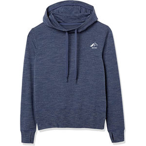 Femmes Athlétique Ourlet Courbé Hoodies En Gros Confortable À Capuche Chemises Casual Streetwear pour L'hiver Solide Couleur Tissé Avant - Product Image 3