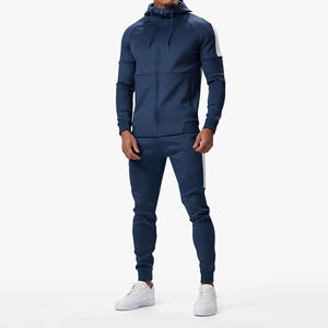 Ensemble de vêtements de sport personnalisés de haute qualité pour hommes Pantalon de survêtement en coton respirant avec jogging à capuche de couleur unie pour les sports d'hiver - Product Image 1