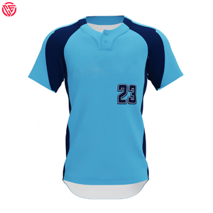 Maillot de baseball 100% polyester à séchage rapide à deux boutons, léger, fermeture à bouton d'entraînement, maillot de baseball à motif uni - Product Image 1