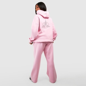 ชุดวอร์มพิมพ์ลายขนาดใหญ่ ระบายอากาศได้ดี ยืดได้สี่ทิศทาง สำหรับผู้หญิง สไตล์ลำลอง สตรีทแวร์ เสื้อฮู้ด กางเกงขายาวทรงสแต็ค ไซส์พลัส สำหรับฤดูหนาว - Product Image 3