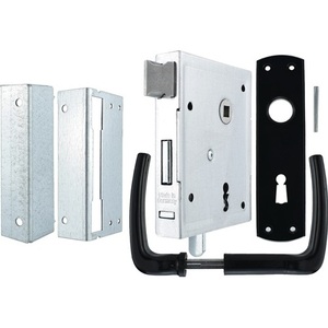 Universal 79BK DIN Mortise Lock with Lever Handle Escutcheon BEVER Backset 60mm Left/Right BB for <b>Blinds</b> Shades & Shutters - Product Image 1
