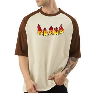 Hot Selling 100% Cotton Oversized <b>Colour</b> Block Men's Loose Fit T-<b>Shirt</b> Custom Printed Logo Digital Printing Heavyweight 200 GSM - Product Image 1