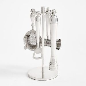 Ensemble d'outils de bar en métal moderne Finition haut de gamme Accessoires de cocktail pour les bars à domicile contemporains et l'accueil élégant - Product Image 4