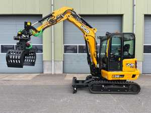 รถขุดขนาดเล็ก JCB 36C-1 PRO แบบตีนตะขาบ พร้อมหัวจับและบุ้งกี๋ขุด แบบ Zero Tail Swing สำหรับงานก่อสร้าง ฟาร์ม และจัดสวน - Product Image 4
