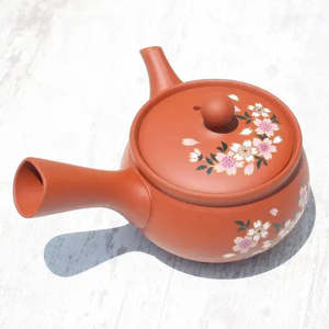 Kyusu Red Sakura Teapot with Lid and Handle Classic Tokoname Ware Water Kettle for Gifts and Drinkware - Product Image 6