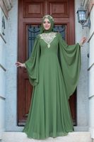 Elegante Abaya Pakistaní de Invierno Hecha a Medida, Diseños de Moda Modestos para Adultos, con Botones Bordados en Organza, Ecológica y Ligera
