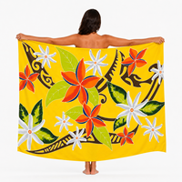 Sarong tropical floral en rayonne tissé à la main, peint à la main, paréo hawaïen pour femme